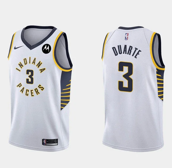 Men's Indiana Pacers #3 Chris Duarte White Association Edition Basketball Stitched Basketball Jersey