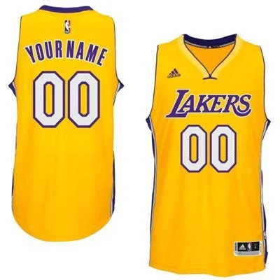 Los Angeles Lakers Yellow Men's Customize New Rev 30 Basketball Jersey