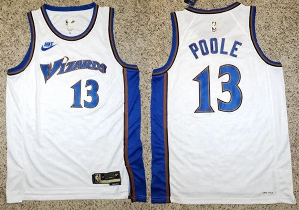 Men's Washington Wizards #13 Jordan Poole White Classic Stitched Basketball Jersey