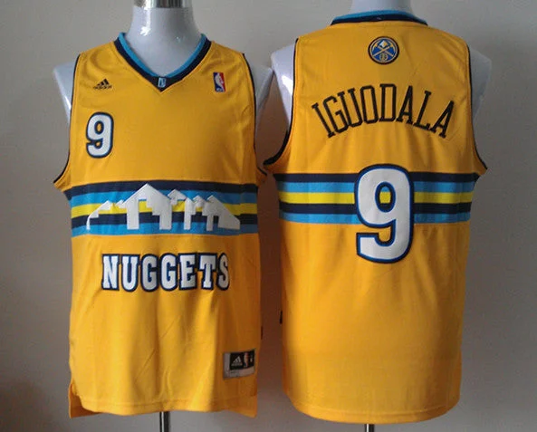 Nuggets 9 Iguodala Revolution 30 Swingman Yellow Basketball Jerseys