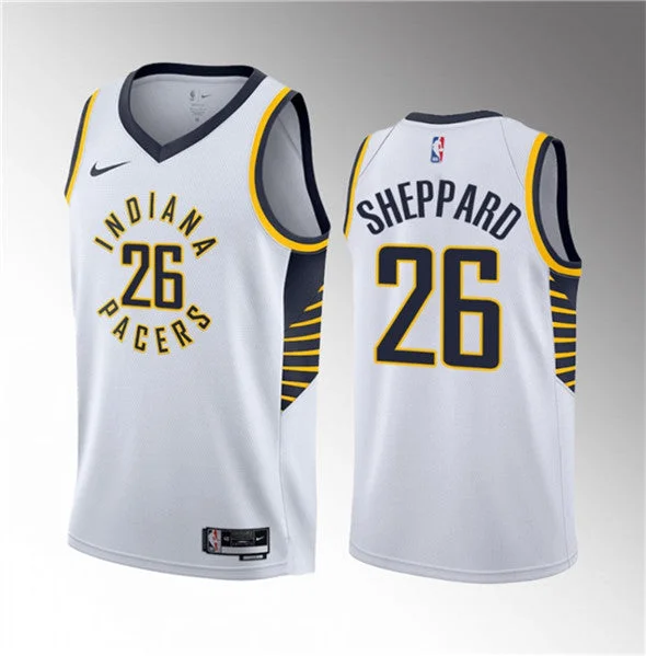 Men's Indiana Pacers #26 Ben Sheppard White 2023 Draft Association Edition Stitched Basketball Basketball Jersey