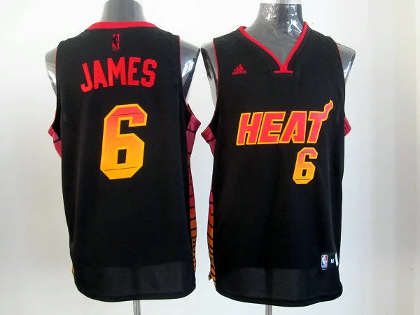 Heat 6 James Black Colorful Edition Basketball Jerseys