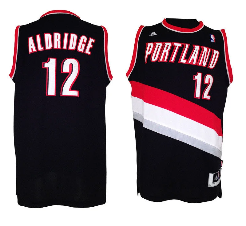 Blazers 12 Aldridge Black New Basketball Jerseys