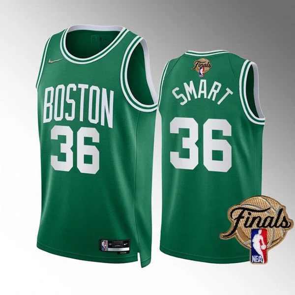 Men's Boston Celtics #36 Marcus Smart Green 2022 Finals Stitched Basketball Jersey