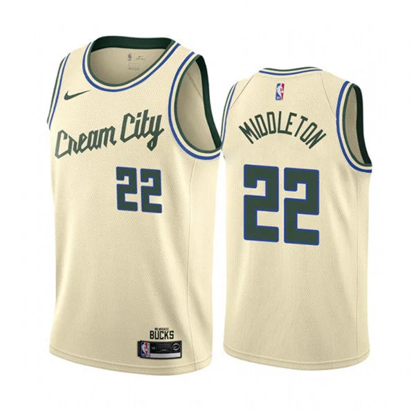 Men's Milwaukee Bucks #22 Khris Middleton Stitched Basketball Jersey