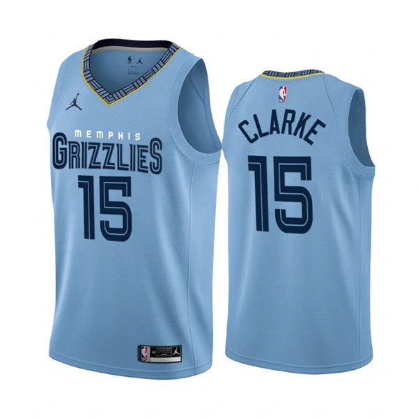 Men's Memphis Grizzlies #15 Brandon Clarke 2022/23 Light Blue Statement Edition Stitched Basketball Jersey