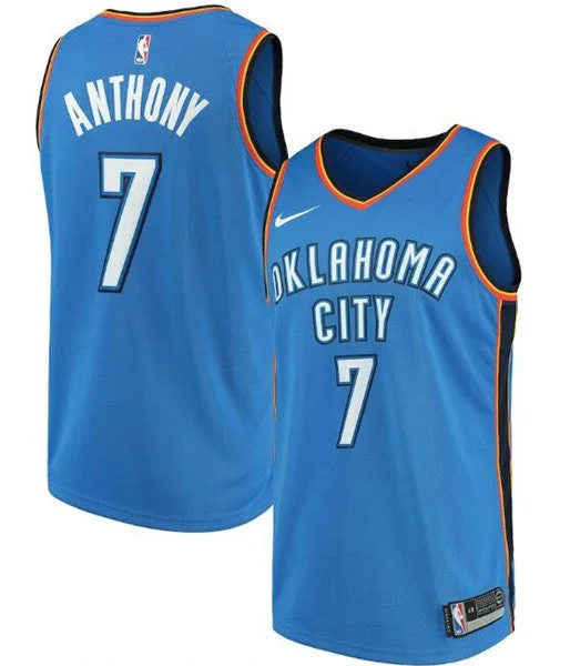 Men's Oklahoma City Thunder Blue #7 Carmelo Anthony Icon Edition Stitched Basketball Jersey