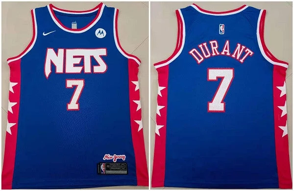 Men's Brooklyn Nets #7 Kevin Durant Blue Stitched Basketball Basketball Jersey