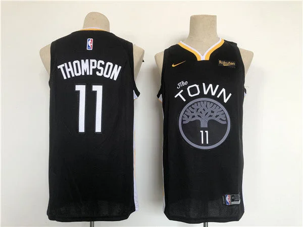 Men's Golden State Warriors #11 Klay Thompson Black Stitched Basletball Basketball Jersey