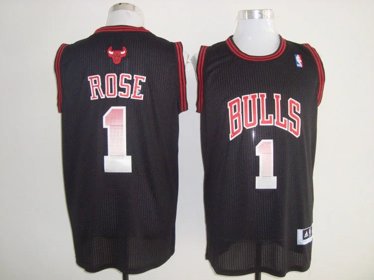 Bulls 1 Rose Black Red&No New Basketball Jerseys