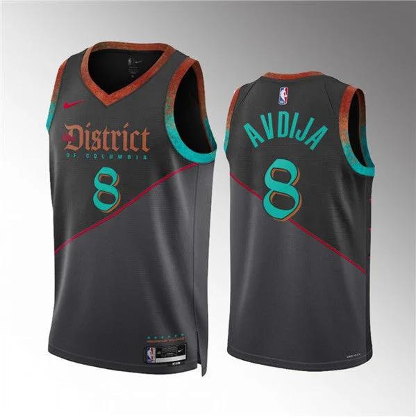 Men's Washington Wizards #8 Deni Avdija Black 2023/24 City Edition Stitched Basketball Basketball Jersey