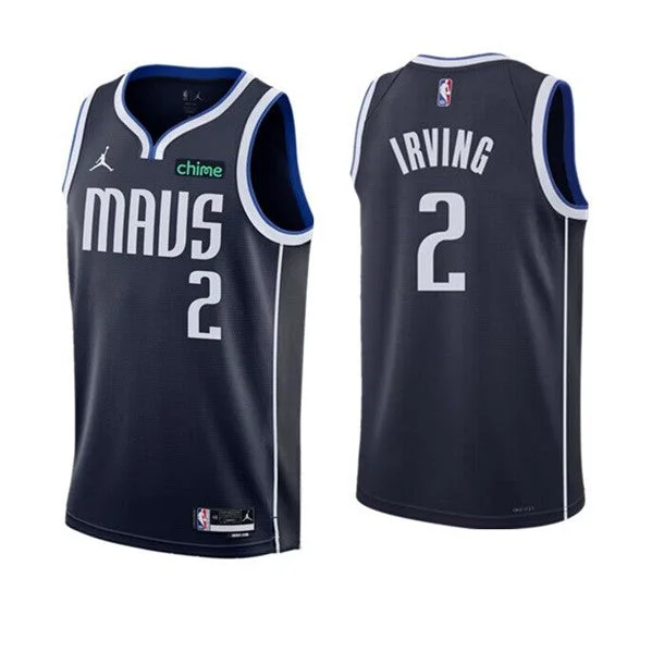 Men's Dallas Mavericks #2 Kyrie Irving Navy Statement Edition Stitched Basketball Basketball Jersey