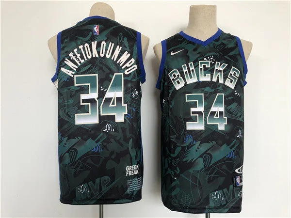 Men's Milwaukee Bucks #34 Giannis Antetokounmpo Stitched Basketball Basketball Jersey