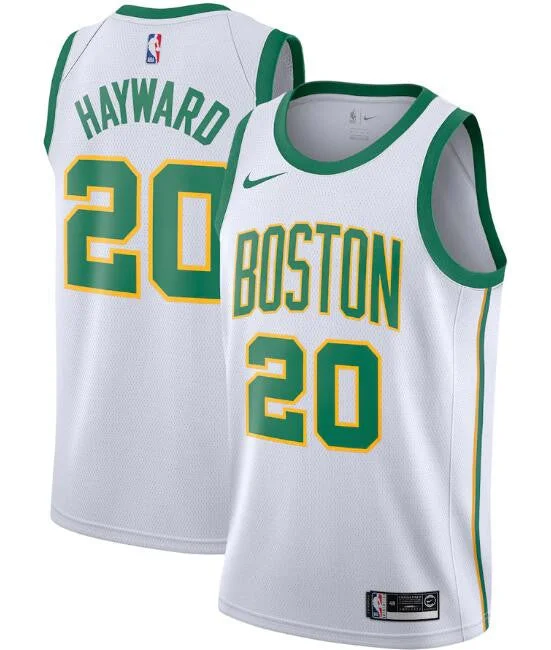 Men's Boston Celtics White #20 Gordon Hayward City Edition Swingman Stitched Basketball Jersey