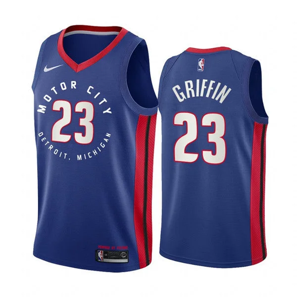 Men's Detroit Pistons #23 Blake Griffin Navy Motor City Edition 2020-21 Stitched Basketball Jersey