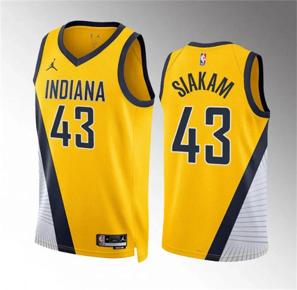 Men's Indiana Pacers #43 Pascal Siakam Yelllow Statement Edition Stitched Basketball Basketball Jersey