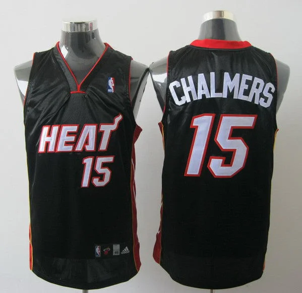 Heat 15 Chalmers Black Basketball Jerseys