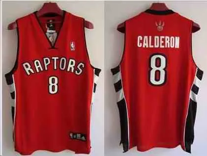 Raptors 8 Jose Calderon Red Basketball Jerseys