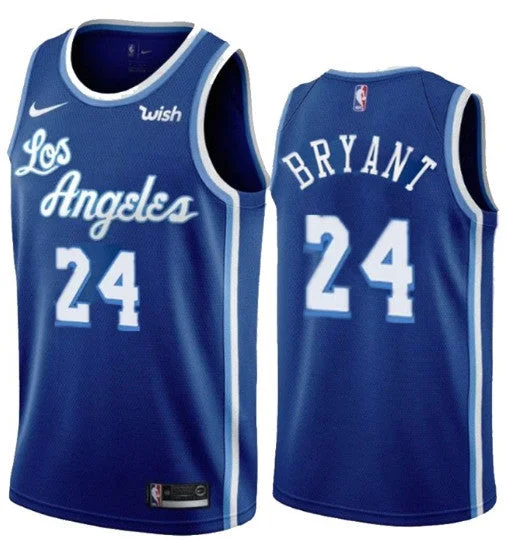 Men's Los Angeles Lakers #24 Kobe Bryant Blue Classic Edition Swingman Stitched Basketball Jersey