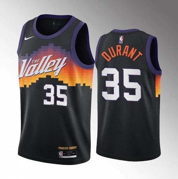 Men's Phoenix Suns #35 Kevin Durant Balck 2021/22 City Edition Stitched Basketball Basketball Jersey