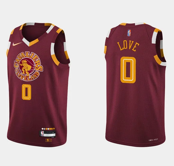 Men's Cleveland Cavaliers #0 Kevin Love Wine Red 75th Anniversary City Stitched Basketball Jersey