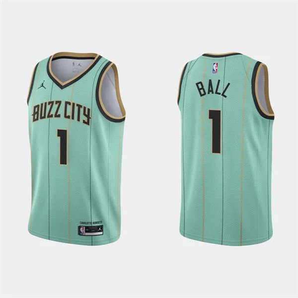 Men's Charlotte Hornets #1 LaMelo Ball 2022-23 Green Stitched Basketball Basketball Jersey