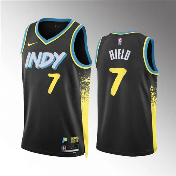 Men's Indiana Pacers #7 Buddy Hield Black 2023/24 City Edition Stitched Basketball Basketball Jersey