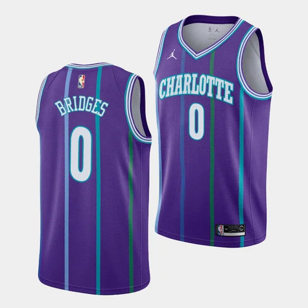 Men's Charlotte Hornets #0 Miles Bridges Stitched Basketball Jersey