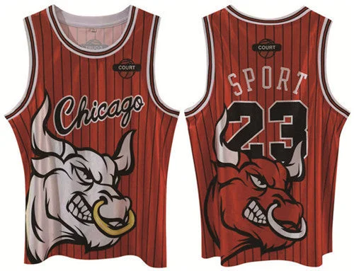 Men's Chicago Bulls #23 Michael Jordan Red Print Basketball Basketball Jersey