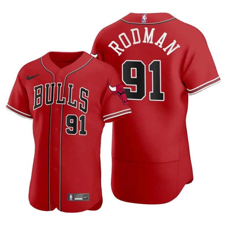 Men's Chicago Bulls #91 Dennis Rodman Red 2020 X Crossover Edition Stitched Basketball Jersey