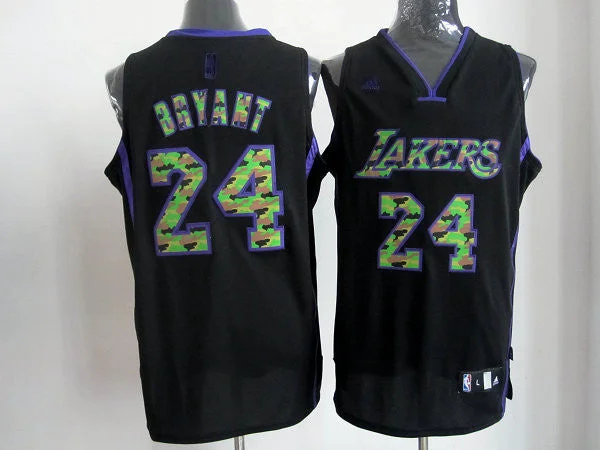 Lakers 24 Bryant Black Camo number Basketball Jerseys