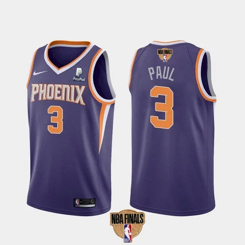 Men's Phoenix Suns #3 Chris Paul 2021 Purple Finals Icon Edition Stitched Basketball Jersey