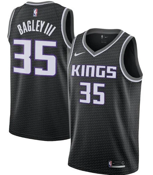 Men's Sacramento Kings Black #35 Marvin Bagley III Statement Editon Stitched Basketball Jersey