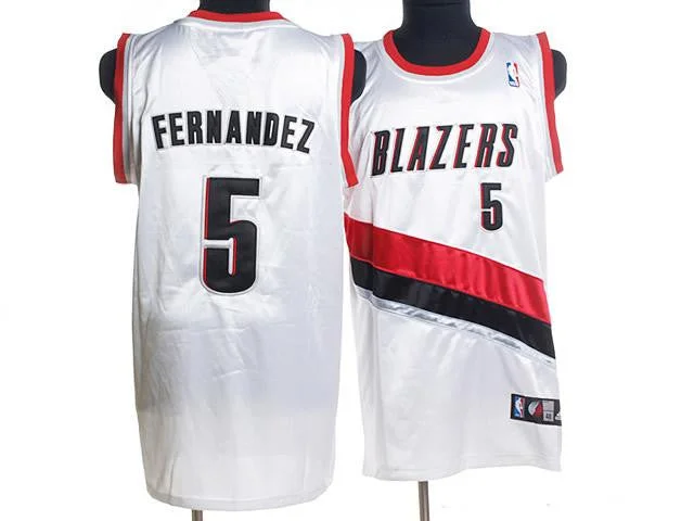 Blazers 5 Fernandez White Basketball Jerseys