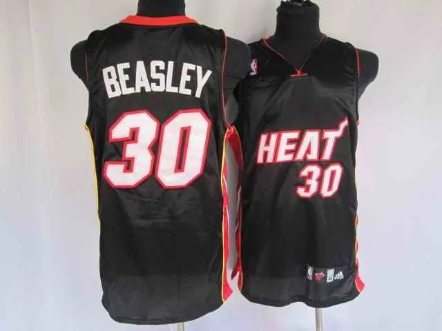 Heat 30 Beasley Black Basketball Jerseys