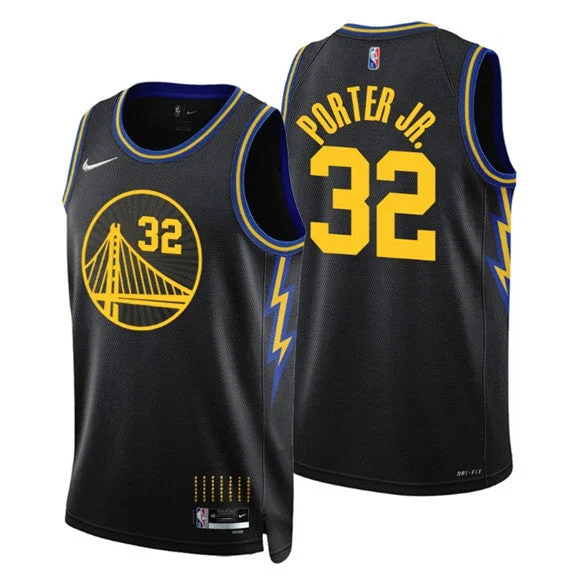 Men's Golden State Warriors #32 Otto Porter Jr. 75th Anniversary Black Stitched Basketball Basketball Jersey