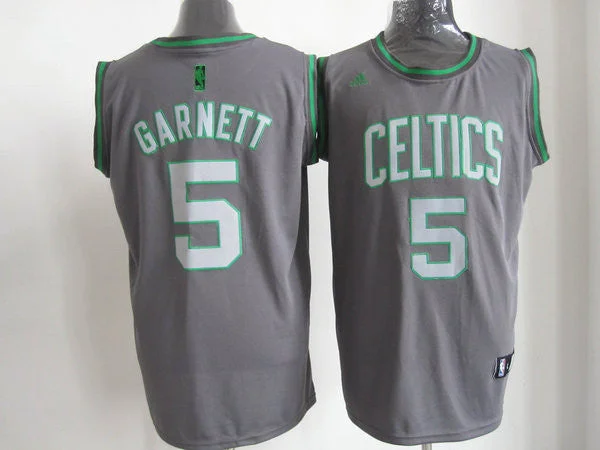 Celtics 5 Garnett Grey Basketball Jerseys