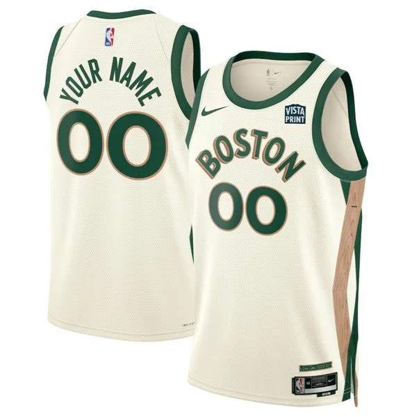 Men's Boston Celtics Active Player Custom White 2023/24 City Edition Stitched Basketball Basketball Jersey